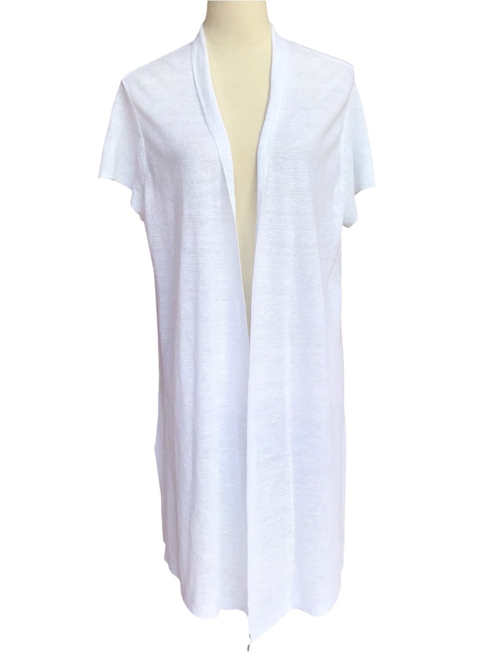 Eileen Fisher Organic Linen Knit Cap Sleeve Cardigan XL NWT